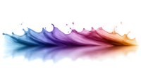 Colorful liquid splash wave with vibrant gradient from blue to orange creating dynamic fluid motion on white background for creative design projects.
