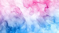 Soft pink, purple and blue watercolor ink swirls blending into a dreamy abstract background with fluid texture and pastel gradient.