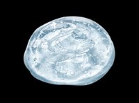 Clear gel texture with ice cubes and water droplets isolated on transparent background, ready for design use on t-shirts, stickers, sublimation products, and print-on-demand designs.