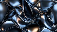 Luxurious black metallic waves create dynamic flowing pattern with glossy reflective surface and smooth curves. Abstract background for modern luxury design.