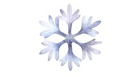 Delicate watercolor snowflake in soft blue and purple hues on white background, winter seasonal design element for holiday decorations and greeting cards.