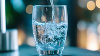 Clear water being poured into glass with bubbles and splash, refreshing drink concept for healthy lifestyle and hydration needs.