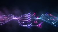 Abstract digital network with glowing purple and blue connections, checkmarks and X symbols representing data validation and verification processes.
