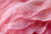 Pink rose petals with water droplets, close-up macro shot showing delicate texture and moisture for floral, nature, and botanical design projects.
