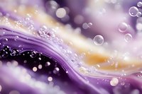 Purple liquid wave with bubbles and golden light streaks creating dynamic fluid motion for modern design backgrounds and creative projects.