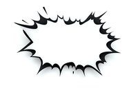 Comic explosion shape with jagged edges and spiky outline on white background, isolated design element for creative projects and graphic novels.
