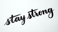 Stay strong motivational text with arrows on white isolated background, suitable for t-shirt design, wall decor, and inspirational graphics.
