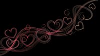 Elegant pink heart swirls and flourishes on black background for romantic designs, wedding invitations, Valentine's Day decorations and love themes.
