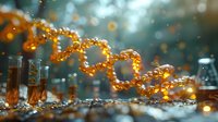 Golden chain jewelry with warm bokeh lights creating luxury accessories display for premium fashion and elegant style concepts.