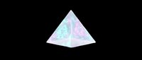 Holographic crystal pyramid with iridescent pastel glow, isolated on transparent background, ready for stickers, t-shirt design, print on demand, and sublimation.