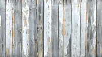 Weathered wooden planks background with peeling white and gray paint, rustic vertical boards showing natural distressed texture and aged patina. Suitable for vintage designs.