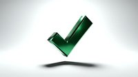 Green checkmark symbol floating above surface with shadow, representing approval, success, validation, and confirmation for web design, applications, and marketing materials.