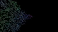 Abstract flowing lines in green and blue gradient creating dynamic wave pattern on black background for modern digital design and technology concepts.
