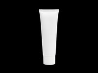Blank white cosmetic tube isolated on transparent background, ready for design use on product packaging, labels, print-on-demand items, and sublimation projects.