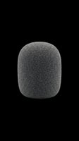 Gray foam windscreen isolated on transparent background, ready for audio recording, podcasting, microphone protection, music production, and design projects.