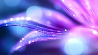 Abstract glowing waves in purple and blue colors with light bokeh effects and soft blurred background create magical atmospheric composition.