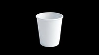 White disposable paper cup isolated on transparent background, ready for T-shirt design, stickers, clipart, print on demand, and sublimation projects.