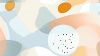 Abstract organic shapes in soft pastel colors create gentle flowing composition with dotted circle element, suitable for modern minimalist design and branding.