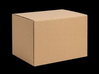 Closed cardboard shipping box isolated on transparent background, ready for packaging design, e-commerce mockups, logistics graphics, print-on-demand products and commercial use.