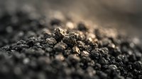 Rich dark soil with organic texture and natural granules for gardening, agriculture, and farming applications in sustainable cultivation practices.