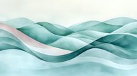 Flowing abstract waves in soft mint green and white create gentle curved lines and layered transparent shapes, suitable for modern minimalist design backgrounds.