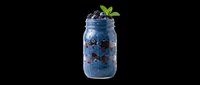 Blueberry smoothie in mason jar with fresh berries and mint leaf on transparent background, ready for t-shirt designs, clipart, stickers, and print-on-demand products.