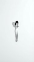 Single stainless steel teaspoon isolated on white background with shadow for kitchen utensil design and culinary projects.