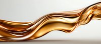 Flowing liquid gold wave abstract design with smooth metallic curves and glossy surface texture against light background, modern luxury aesthetic.