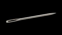 Metallic sewing needle isolated on transparent background, ready for clipart, t-shirt design, print-on-demand products, stickers, and sublimation projects.