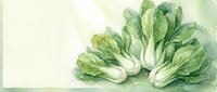 Fresh bok choy vegetables in watercolor style on light background. Organic Asian greens illustration for healthy cooking and nutrition content.