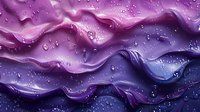 Cosmic abstract background with flowing waves in purple and blue gradient colors, water drops effect creating dreamy ethereal atmosphere for creative designs.