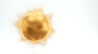 Glowing golden sun with radiating light rays on white background, isolated element suitable for web design, graphics, and digital projects.