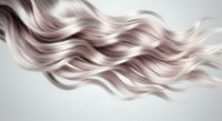 Flowing wavy hair strands in soft mauve and rose tones isolated on white background, suitable for hair care, beauty, and salon design projects.