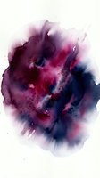 Abstract watercolor splash in purple pink and navy blue tones on white background for artistic design projects and creative compositions.