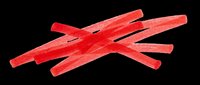 Red licorice candy strips isolated on transparent background, ready for clipart, t-shirt design, stickers, print-on-demand products and sublimation projects.