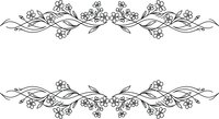 Elegant floral border frame with decorative swirls and botanical elements on white background, isolated for wedding invitations and greeting card designs.