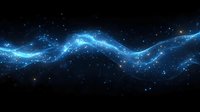 Glowing blue cosmic wave formation against dark space background with bright stars and ethereal light effects creating mystical celestial atmosphere.
