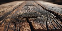 Weathered wooden surface with natural grain patterns and deep cracks showing rustic texture and organic detail. Perfect for backgrounds in rustic design projects.