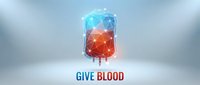 Medical blood donation bag with geometric low poly design showing red blood cells and plasma for healthcare awareness campaigns and donor recruitment materials.