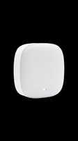 Compact white smart home device with rounded square design and minimal indicator light, isolated on transparent background ready for clipart, print-on-demand, sublimation, and design projects.