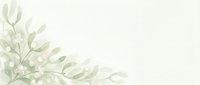 Soft watercolor mistletoe branches with green leaves and white berries on a light background, perfect for holiday cards and seasonal designs.