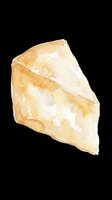 Watercolor wedge of cheese isolated on transparent background, ready for stickers, t-shirt design, print on demand, clipart, and sublimation projects.