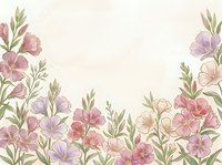 Soft watercolor floral border with pink and lavender blooms on a light background, perfect for wedding invitations and greeting cards.