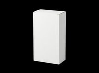 Blank white rectangular box isolated on transparent background, ready for packaging design, product mockups, branding, print-on-demand, and sublimation projects.
