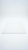 Clean white empty shelf mounted on light gray wall background for product display and presentation purposes.