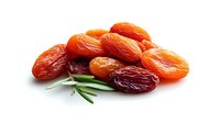 Dried dates fruit pile with green leaves isolated on white background for healthy snacking and cooking ingredients.