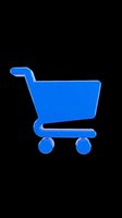 Blue glossy shopping cart icon isolated on transparent background, ready for e-commerce, retail app UI, stickers, t-shirt design, print on demand, and digital clipart use.