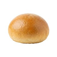 Freshly baked round bread roll with golden-brown crust, isolated on white background. Suitable for bakery, food, and culinary design projects.