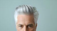 Mature man with silver hair and facial wrinkles against neutral background, suitable for senior lifestyle, healthcare, and professional business concepts.