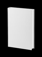 Blank white hardcover book isolated on transparent background, ready for mockup, print on demand, sticker, clipart, and t-shirt design use.